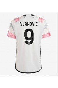 Juventus Dusan Vlahovic #9 Jalkapallovaatteet Vieraspaita 2023-24 Lyhythihainen
